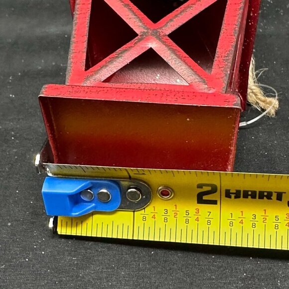 Christmas Lantern Ornament Set 5in Pinecone Berry Accents Holiday Rustic New Red - Picture 10 of 11